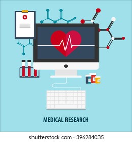 Flat vector illustration. Medical help. First aid. Online doctor. Heart care. Pharmacy, medicaments and vaccines. Healthcare.