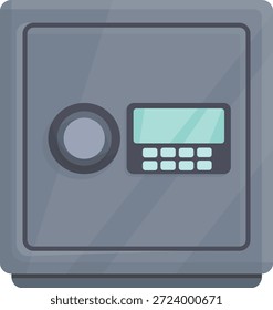 Flat Vector Illustration von Metall-Sicherheits-Safe-Boxen für den Schutz von Reichtum und persönlichen Vermögenswerten