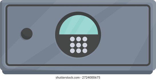 Flat Vector Illustration von Metall-Sicherheits-Safe-Boxen für den Schutz von Reichtum und persönlichen Vermögenswerten