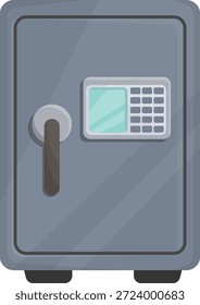 Flat Vector Illustration von Metall-Sicherheits-Safe-Boxen für den Schutz von Reichtum und persönlichen Vermögenswerten
