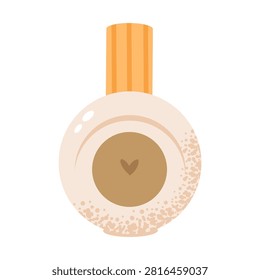 Flat vector illustration of a minimalist perfume bottle isolated on a white background, perfect for fragrance, luxury cosmetics, branding and beauty concepts.
