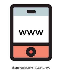 
Flat vector illustration of a mobile internet
