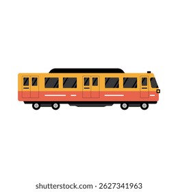 Flache Vektorgrafik eines modernen Stadt-Personenzuges, perfekt für verkehrsbezogene Designs und Infografiken.