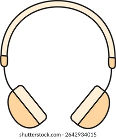 Ilustración vectorial plana de auriculares modernos para escuchar música, podcasting, Edición de audio y proyectos multimedia