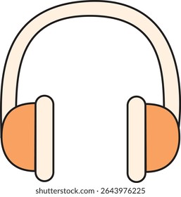 Flat Vector Illustration of Modern Headphones for Music Listening, Audio Streaming, Sound Editing, and Podcast Design Projects