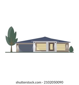Flat vector illustration of modern house