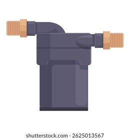 Flat vector illustration of a modern industrial water purification filter system