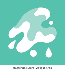 Flat vector illustration of a modern watercolor liquid marble pattern in seafoam green and pearl white. Ideal for digital design, backgrounds, and elegant print decor.