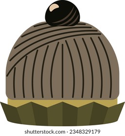 Flat vector illustration of mont blanc cake