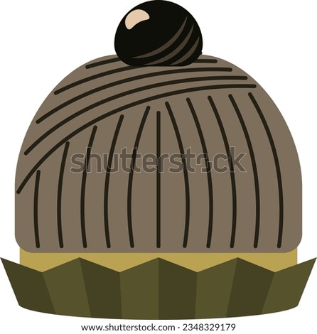 Flat vector illustration of mont blanc cake
