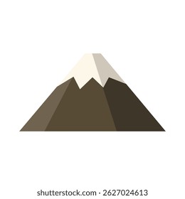 Flat vector illustration of Mount Fuji, designed with geometric shapes and soft colors in a clean style.
