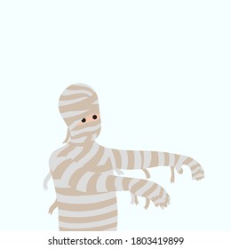 Flache Vektorgrafik des Mummy-Charakters zum Feiern von Halloween