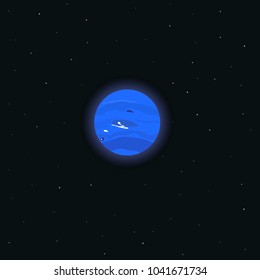 Flat vector illustration of Neptune.