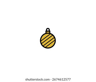 Flat vector illustration of new year tree toy for logo