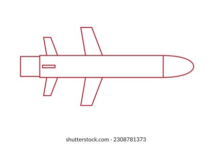 Ilustración de vectores planos Misil de crucero con energía nuclear
