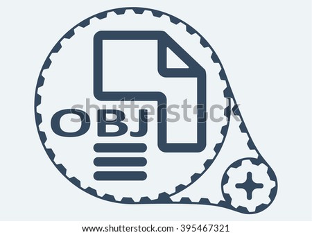 Flat Vector illustration. OBJ file extension. OBJ Icon Graphic. OBJ  symbol. OBJ  Icon Art. OBJ Icon illustration. OBJ  Icon Vector.