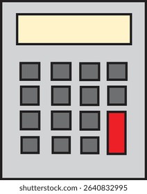 Flat Vector Illustration of Office Calculator Icon for Business Accounting, Math Operations, Financial Calculations and School Use