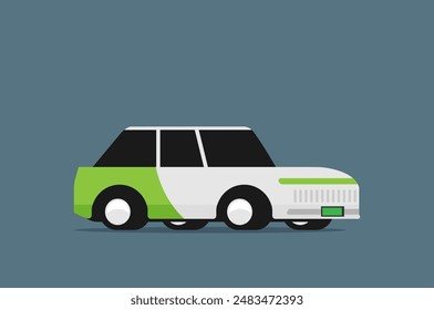 Flat vector illustration of offroad car. 