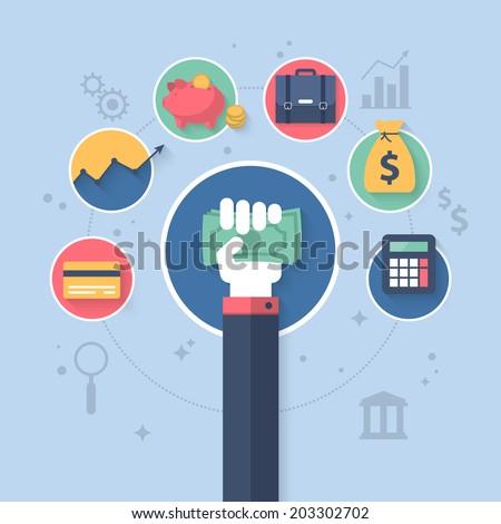 Flat vector illustration for online banking and control finance application