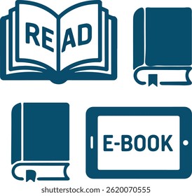 Flat Vector Illustration of Open and Closed Books