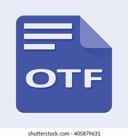 Flat Vector illustration. Otf file extension.
