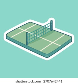 Flat vector illustration of a padel tennis court in pastel tones. Ideal for sport infographics, padel clubs, tournament posters, and outdoor activity designs.