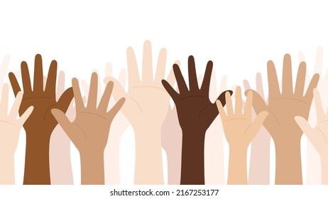 Flat Vector Illustration People Different Skin Stock Vector (Royalty ...