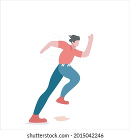 flat vector illustration of people running