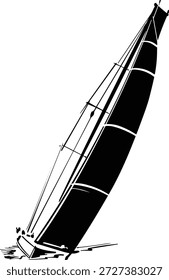 Ilustração vetorial plana de pessoas navegando em um pequeno barco. Personagens estilizados desfrutando de viagens marítimas e atividades de lazer, representando vela, aventura, férias de verão e estilo de vida marítimo. Design limpo e mínimo adequado para sites de viagens, projetos marítimos e de navegação, cartazes, banners, aplicativos e conteúdo editorial ou promocional relacionado às atividades oceânicas e feriados.
