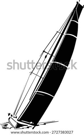Flat vector illustration of people sailing on a small boat. Stylised characters enjoying sea travel and leisure activity, representing sailing, adventure, summer vacation, and maritime lifestyle. Clean, minimal design suitable for travel websites, marine and sailing projects, posters, banners, apps, and editorial or promotional content related to ocean activities and holidays.