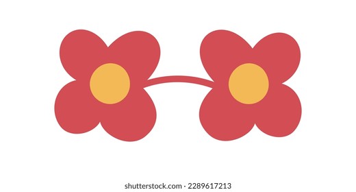 Flat vector illustration of pet floral glasses