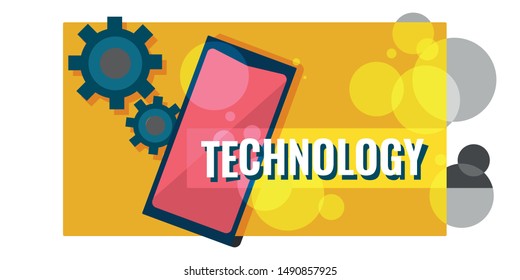 Flat vector illustration phone techology