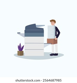 Flat Vector Illustration of Photocopy
