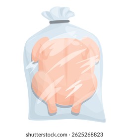 Flat vector illustration of a piggy bank inside a transparent bag, symbolizing savings and financial security