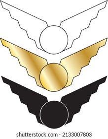 Flat Vector Illustration Of Pilot Wings