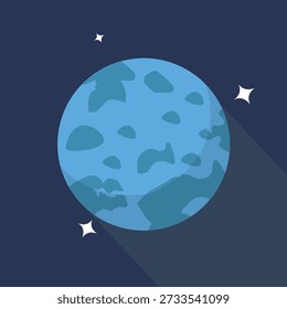 Flat vector illustration of planet Earth with simple and clean design. Global world icon representing environment, ecology, sustainability, geography, climate, and international concepts. Suitable for educational content, infographics, presentations, websites, posters, and digital design projects. Isolated on clean background with modern minimalist style.