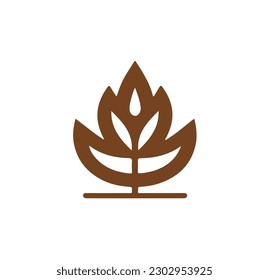 Ilustración vectorial plana del follaje vegetal en forma de logotipo