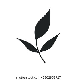 Flat vector illustration of plant foliage in the form of a logo