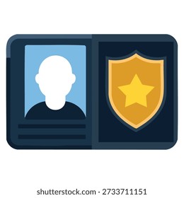 Flat vector illustration of policeman wallet icon isolated on white background ideal for police service finance security authority and uniform related digital design projects