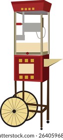 Flat vector illustration of popcorn machine.