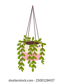 Ilustración vectorial plana de una planta de casa en maceta. Este diseño minimalista muestra una exuberante vegetación y elegancia botánica, perfecto para contenido de decoración del hogar moderno y ecológico.