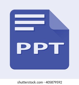 Flat Vector illustration. Ppt file extension.