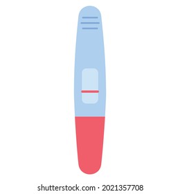 Flat vector illustration of a pregnancy test with a negative result. 