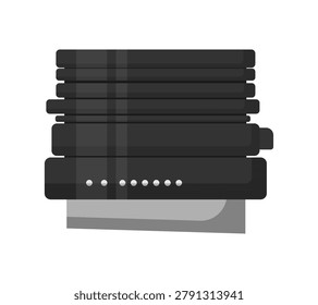 Flat vector illustration of a professional camera macro lens. Photography equipment accessory isolated on white background.