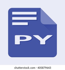 Flat Vector illustration. Py file extension.