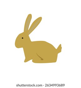 Flat vector illustration of a rabbit with a calm and adorable expression. Perfect for Easter themes, pet collections, children’s content, and educational graphics