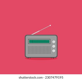 Flaches Vektorgrafik-Radio. Flachsymbol