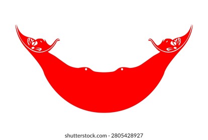 Flat vector illustration of the Rapa Nui flag with red reimiro symbol on white background for Chilean island cultural design.