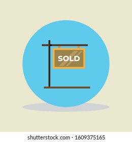 Flat Vector Illustration, Real Estate Icon, Building and House.