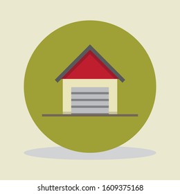 Flat Vector Illustration, Real Estate Icon, Building and House.